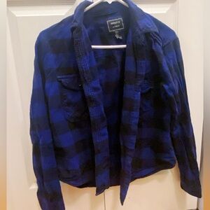 Forever 21 Navy and Black Plaid Shirt